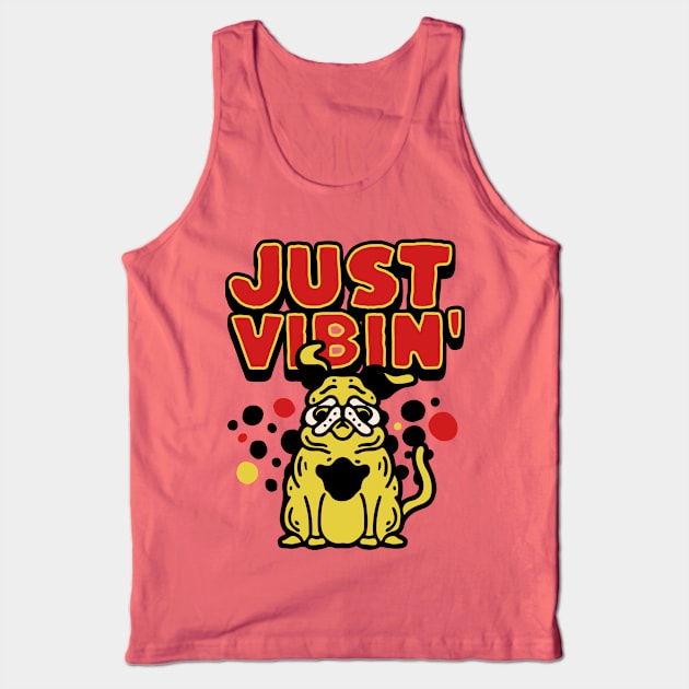 Funny Bulldog Just Vibin Tank Top by Teewyld